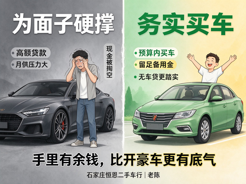 石家庄恒恩二手车 | 石家庄人买二手车听老陈一句劝！现在行情不好，千万别为面子买车